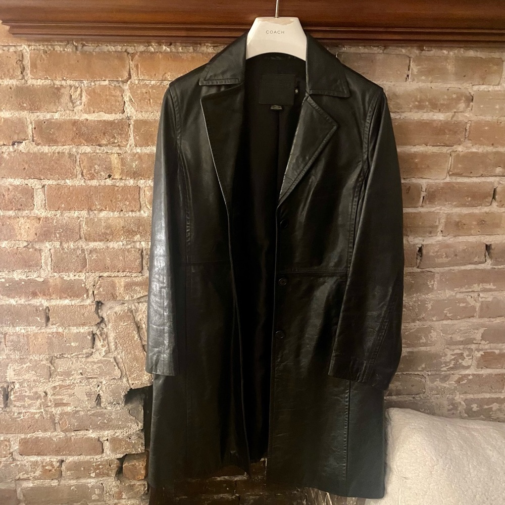 Coach leather trench coat